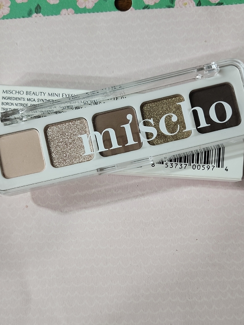 Mischo Mini Eyeshadow Palette - Neutral Brown & Gold Shades NIB